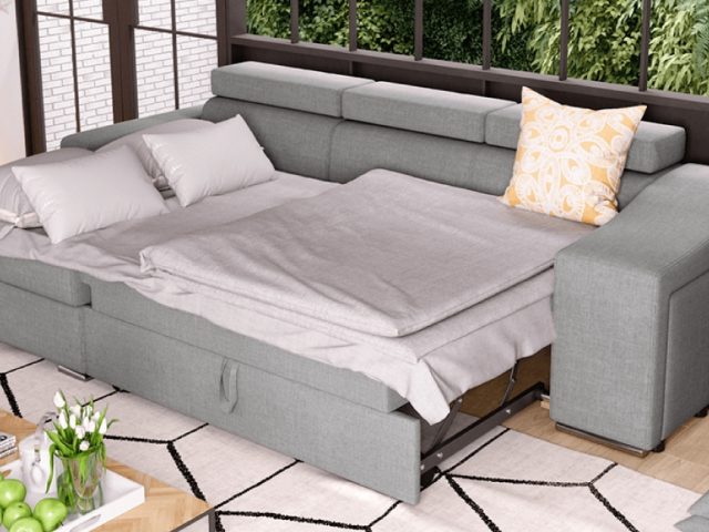 Canapé convertible gris