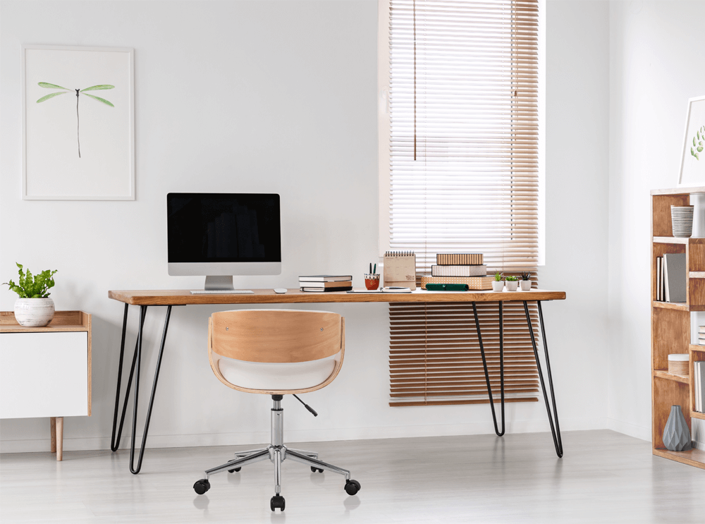 Chaise de bureau à roulettes style scandinave