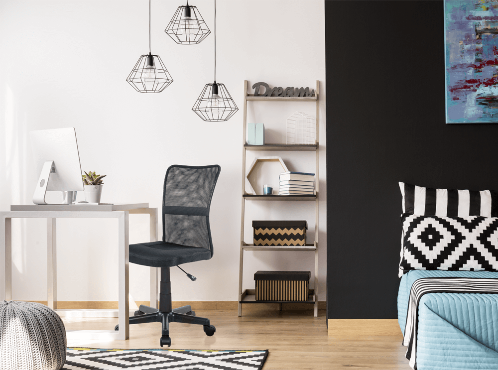 Fauteuil de bureau noir avec dossier respirant