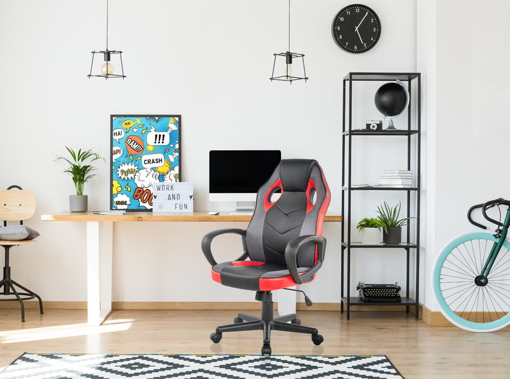 Fauteuil de bureau noir et rouge